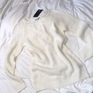 Womens Cozy Waffle Knit Sweater Top